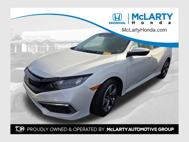 Platinum White Pearl 2019 Honda Civic LX FWD Sedan Front-Wheel Drive Continuously Variable Transmission