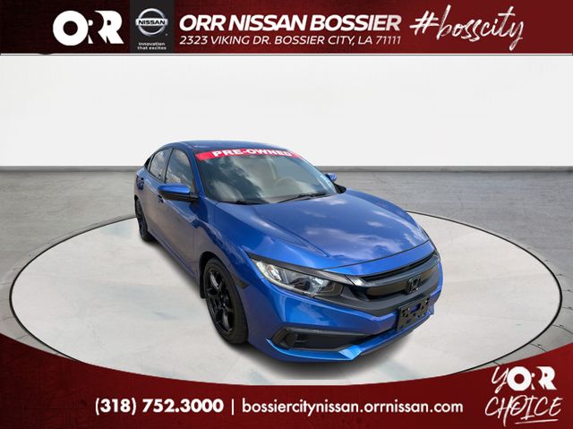 Blue 2021 Honda Civic LX FWD Sedan Front-Wheel Drive Continuously Variable Transmission