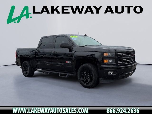 Black 2015 Chevrolet Silverado 1500 LTZ Crew Cab 4WD Pickup Truck Four-Wheel Drive 6-Speed Automatic Overdrive