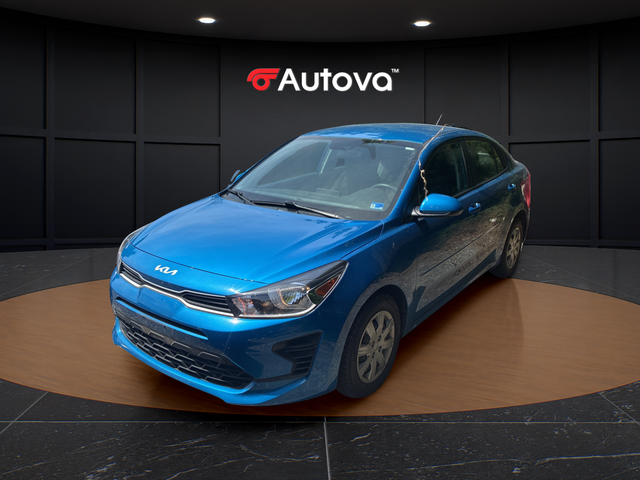 Sporty Blue 2023 Kia Rio S FWD Sedan Front-Wheel Drive Continuously Variable Transmission