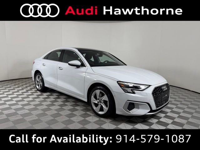 Glacier White 2023 Audi A3 Sedan All-Wheel Drive 7-Speed Automatic