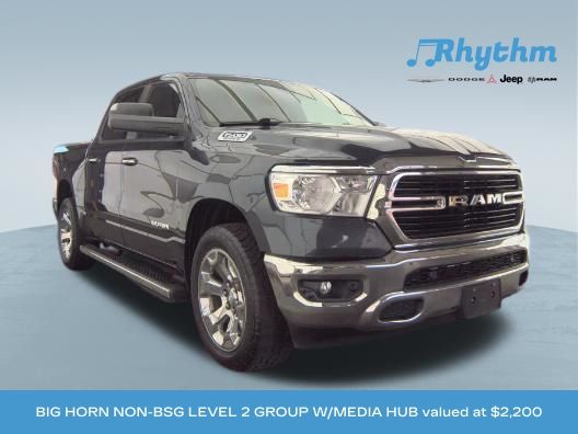 Gray (Maximum Steel Metallic Clearcoat) 2019 RAM 1500 Big Horn Crew Cab 4WD Pickup Truck Four-Wheel Drive 8-Speed Automatic