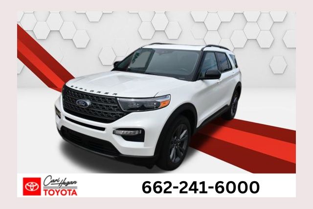 White Metallic 2023 Ford Explorer SUV / Crossover All-Wheel Drive Automatic
