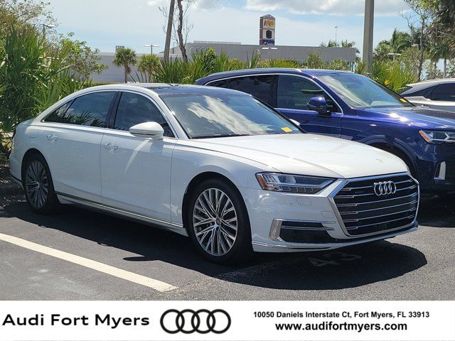 Glacier White Metallic 2019 Audi A8 L 55 TFSI quattro Sedan All-Wheel Drive 8-Speed Automatic