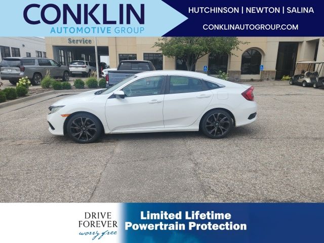 Pearl 2019 Honda Civic Sedan Front-Wheel Drive Continuously Variable Transmission