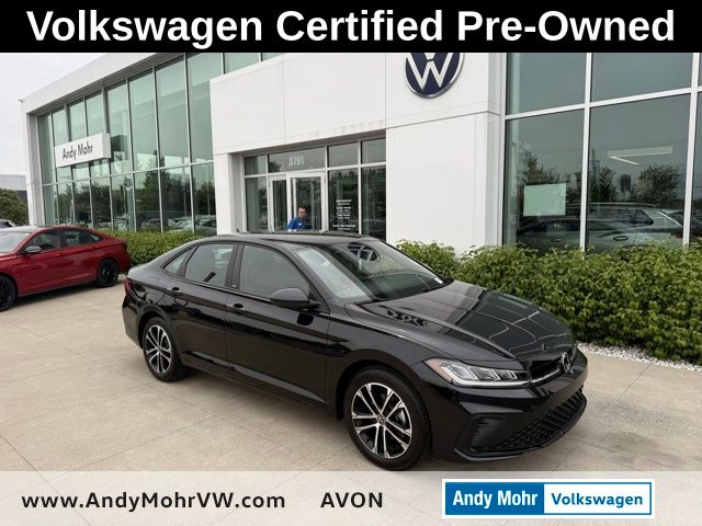 Deep Black Pearl 2025 Volkswagen Jetta Sport FWD Sedan Front-Wheel Drive 8-Speed Automatic