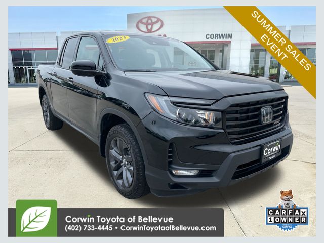 Crystal Black Pearl 2023 Honda Ridgeline Pickup Truck All-Wheel Drive 9-Speed Automatic