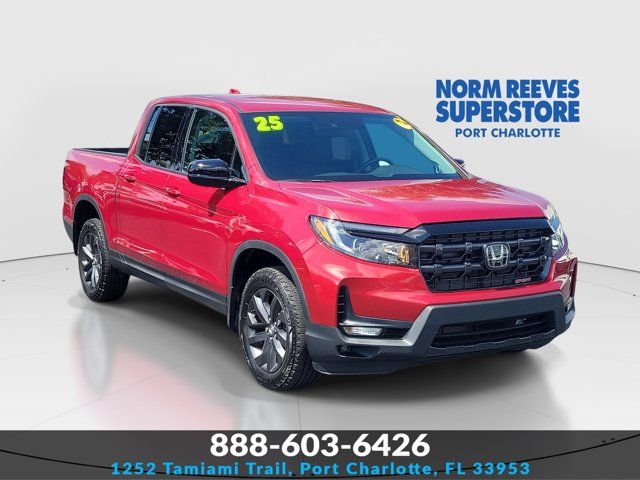 Radiant Red 2025 Honda Ridgeline Sport AWD Pickup Truck All-Wheel Drive 9-Speed Automatic