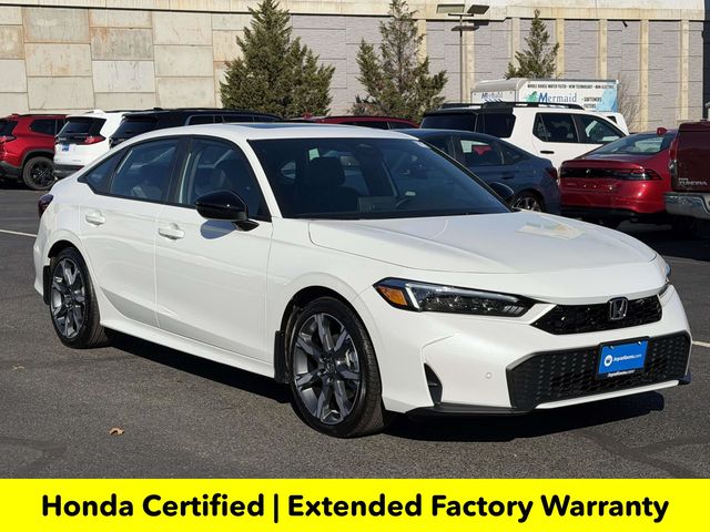 Platinum White Pearl 2026 Honda Civic Hybrid Sport Touring Sedan FWD Sedan Front-Wheel Drive Continuously Variable Transmission