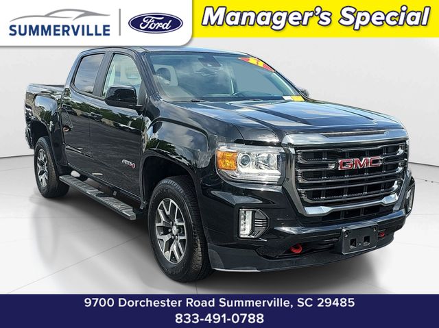 Black 2021 GMC Canyon AT4 Crew Cab 4WD with Leather Pickup Truck Four-Wheel Drive 8-Speed Automatic