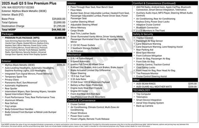 2025 Audi Q3 quattro Premium Plus S Line 45 TFSI