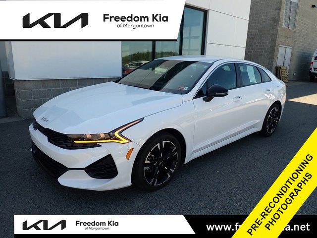 Glacial White Pearl 2024 Kia K5 GT-Line AWD Sedan All-Wheel Drive 8-Speed Automatic