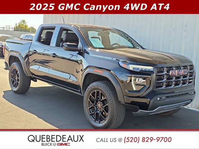 Onyx Black 2025 GMC Canyon AT4 Crew Cab 4WD Pickup Truck Four-Wheel Drive 8-Speed Automatic