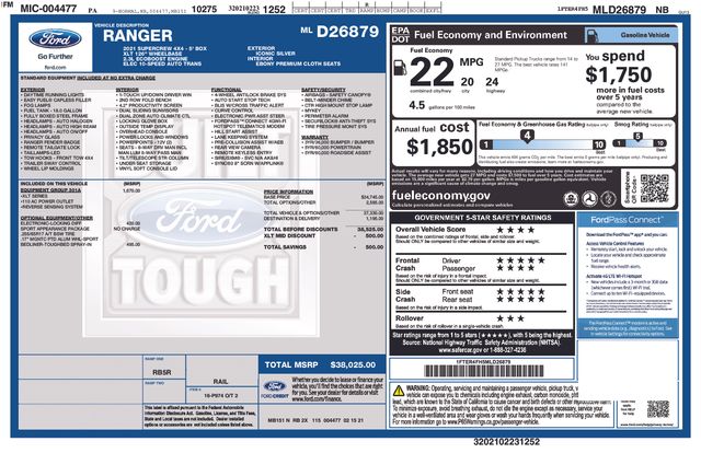 used 2021 Ford Ranger car, priced at $29,777