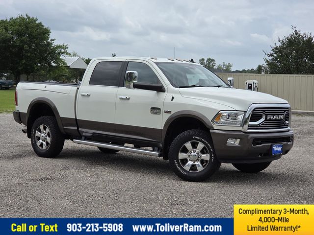 Pearl White 2018 RAM 2500 Laramie Longhorn Crew Cab 4WD Pickup Truck Four-Wheel Drive 6-Speed Automatic