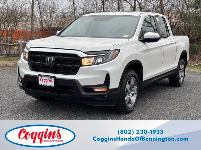 Platinum White Pearl 2025 Honda Ridgeline RTL AWD Pickup Truck All-Wheel Drive 9-Speed Automatic