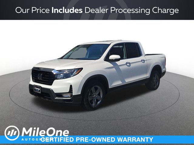 Gray (Platinum White Pearl,) 2023 Honda Ridgeline Pickup Truck All-Wheel Drive 9-Speed Automatic