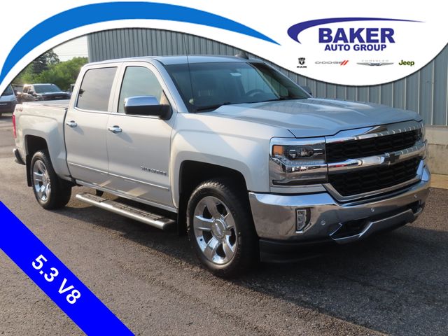 Silver Ice Metallic 2018 Chevrolet Silverado 1500 Pickup Truck Four-Wheel Drive 6-Speed Automatic Overdrive
