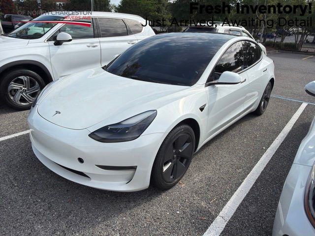 Pearl White Multi-Coat 2023 Tesla Model 3 Sedan Rear-Wheel Drive 1-Speed Automatic