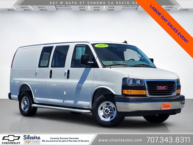 Summit White 2025 GMC Savana Cargo Van Rear-Wheel Drive 8-Speed Automatic Overdrive