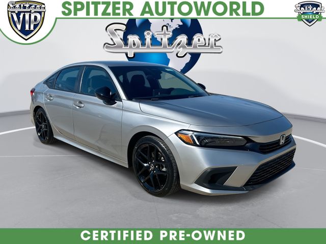 Lunar Silver Metallic 2024 Honda Civic Sport FWD Sedan Front-Wheel Drive Continuously Variable Transmission