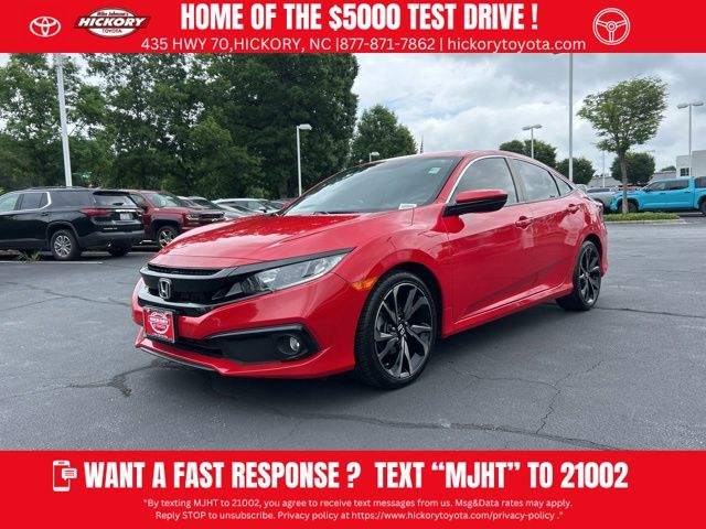 Red 2021 Honda Civic Sport FWD Sedan Front-Wheel Drive Continuously Variable Transmission