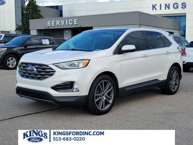 White Platinum Clearcoat Metallic 2019 Ford Edge SUV / Crossover All-Wheel Drive 8-Speed Automatic
