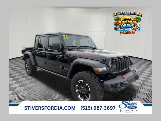 Black Clearcoat 2024 Jeep Gladiator Rubicon Crew Cab 4WD Pickup Truck Four-Wheel Drive 8-Speed Automatic