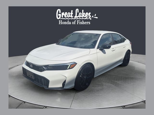 Platinum White Pearl 2025 Honda Civic Sedan Front-Wheel Drive Continuously Variable Transmission