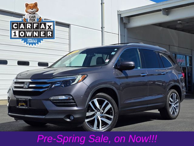 Gray (Modern Steel Metallic) 2018 Honda Pilot Elite AWD SUV / Crossover All-Wheel Drive 9-Speed Automatic