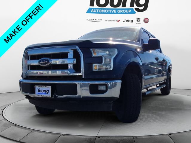 Blue 2017 Ford F-150 XLT SuperCrew 4WD Pickup Truck Four-Wheel Drive 6-Speed Automatic
