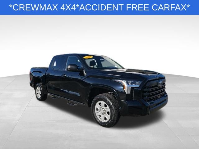Black 2024 Toyota Tundra SR CrewMax Cab 4WD Pickup Truck Four-Wheel Drive Automatic