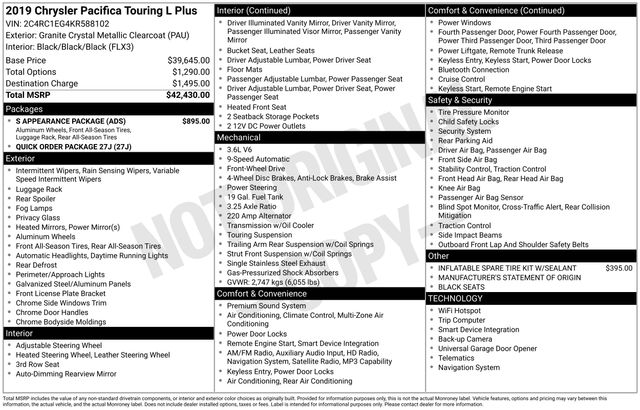 Used 2019 Chrysler Pacifica Van