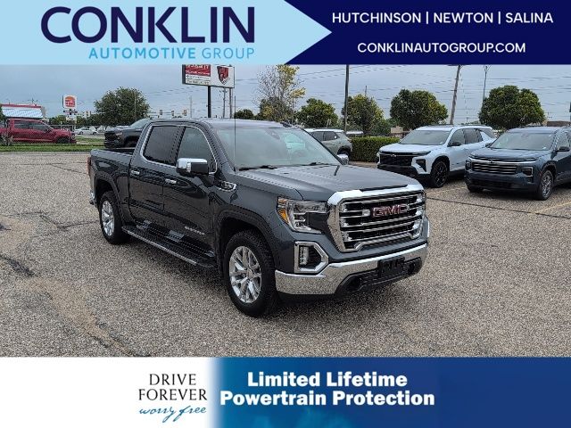 Gray (Dark Sky Metallic) 2019 GMC Sierra 1500 SLT Crew Cab 4WD Pickup Truck Four-Wheel Drive 8-Speed Automatic