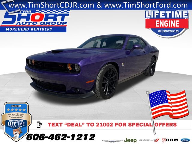 Purple (Plum Crazy Pearlcoat) 2023 Dodge Challenger R/T Scat Pack RWD Coupe Rear-Wheel Drive 8-Speed Automatic