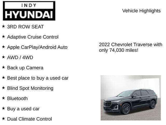 Used 2022 Chevrolet Traverse For Sale in Indianapolis, IN