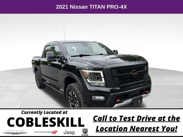 Super Black 2021 Nissan Titan Pickup Truck Four-Wheel Drive 9-Speed Automatic