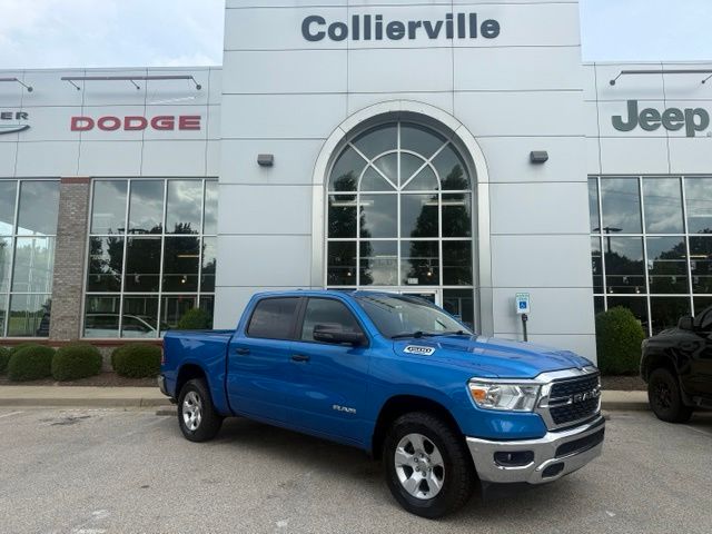 Hydro Blue Pearlcoat 2023 RAM 1500 Big Horn Crew Cab 4WD Pickup Truck Four-Wheel Drive 8-Speed Automatic