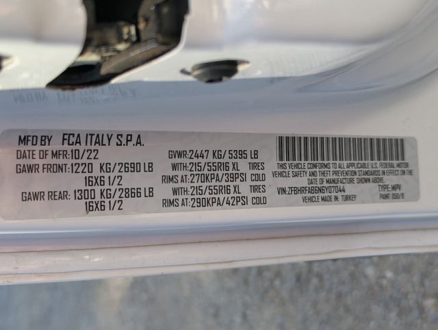 2022 Bright White Ram ProMaster City Base FWD Crossover