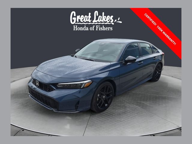 Blue Lagoon Pearl 2025 Honda Civic Hybrid Sport Sedan FWD Sedan Front-Wheel Drive Continuously Variable Transmission