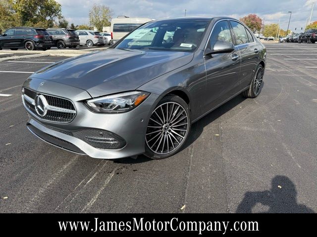 Gray (Selenite Grey Metallic) 2026 Mercedes-Benz C-Class Sedan All-Wheel Drive 9-Speed Automatic