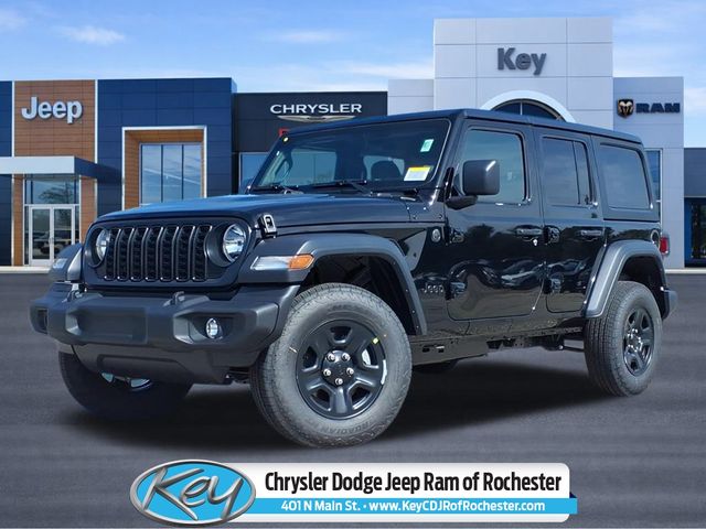 Black Clearcoat 2025 Jeep Wrangler Sport 4-Door 4WD SUV / Crossover Four-Wheel Drive 8-Speed Automatic