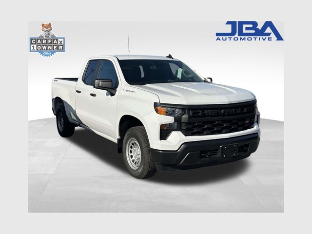 White 2026 Chevrolet Silverado 1500 Work Truck Double Cab 4WD Pickup Truck Four-Wheel Drive Automatic