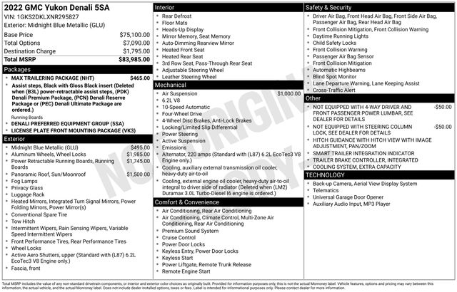 2022 GMC Yukon Denali 4WD