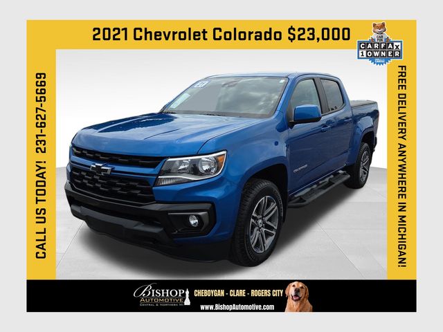 Bright Blue Metallic 2021 Chevrolet Colorado Pickup Truck Four-Wheel Drive 8-Speed Automatic
