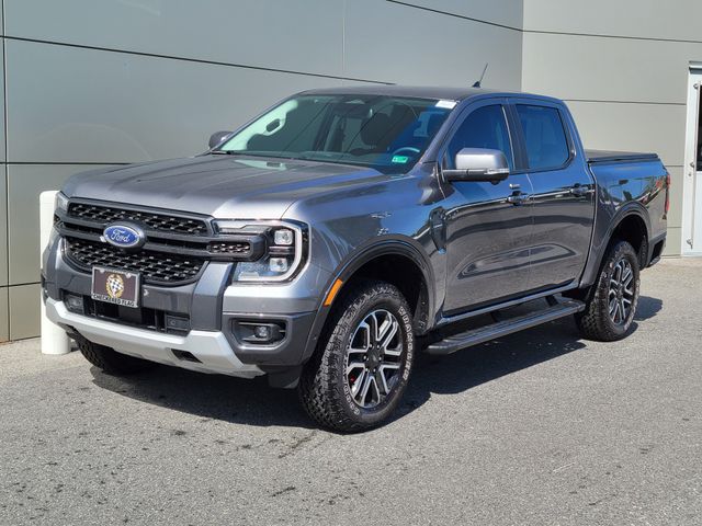 Gray Metallic 2024 Ford Ranger Lariat SuperCrew 4WD Pickup Truck Four-Wheel Drive Automatic