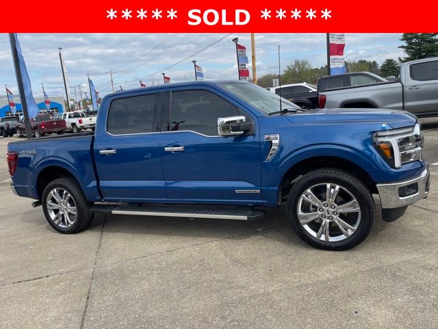 Blue Metallic 2025 Ford F-150 Lariat SuperCrew 4WD Pickup Truck Four-Wheel Drive Automatic