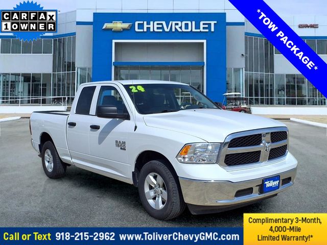 Bright White Clearcoat 2024 RAM 1500 Classic SLT Quad Cab RWD Pickup Truck 4X2 8-Speed Automatic
