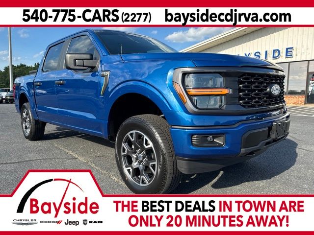 Blue Metallic 2024 Ford F-150 STX SuperCrew 4WD Pickup Truck Four-Wheel Drive Automatic