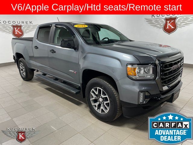 Gray (Satin Steel Metallic) 2022 GMC Canyon Pickup Truck Four-Wheel Drive 8-Speed Automatic